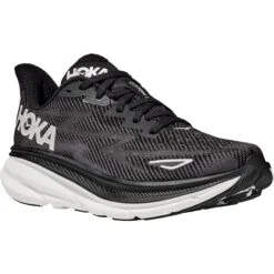 Hoka Zapatillas Running Mujer- Clifton 9 Wide - Negro / Blanco